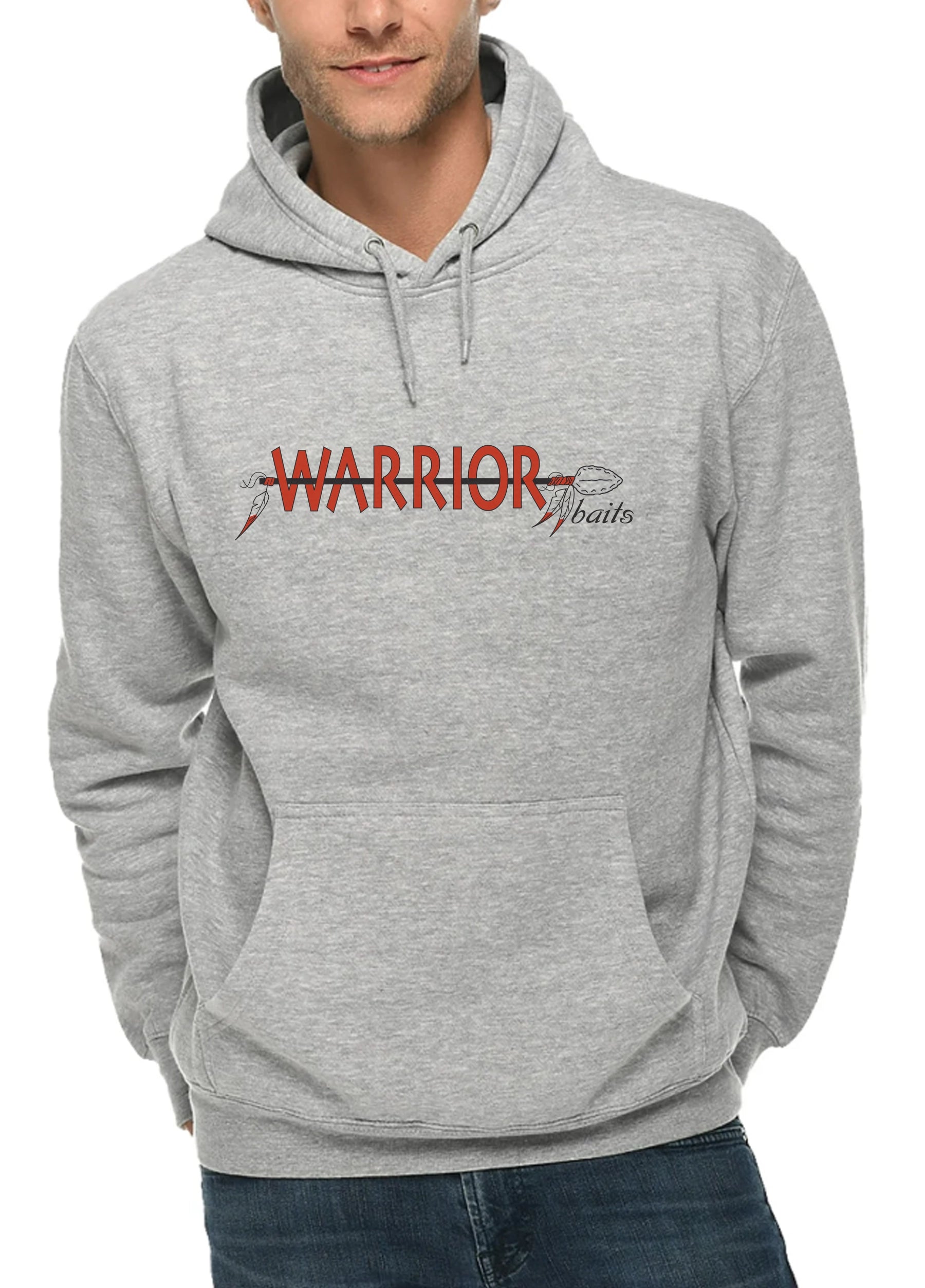 Warrior Baits Logo Hoodie – Light Gray