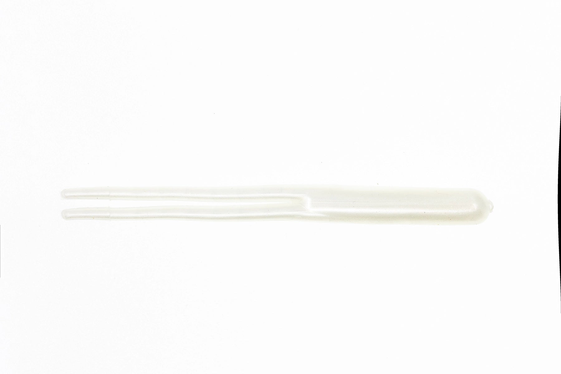 White plastic fork on a white background
